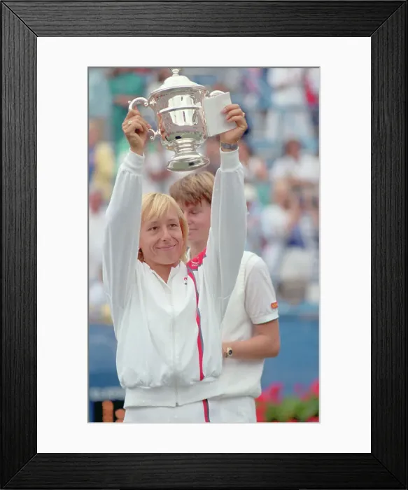 Framed Print : Martina Navratilova with Her Tennis Trophy Framed Print : Martina Navratilova with Her Tennis Trophy