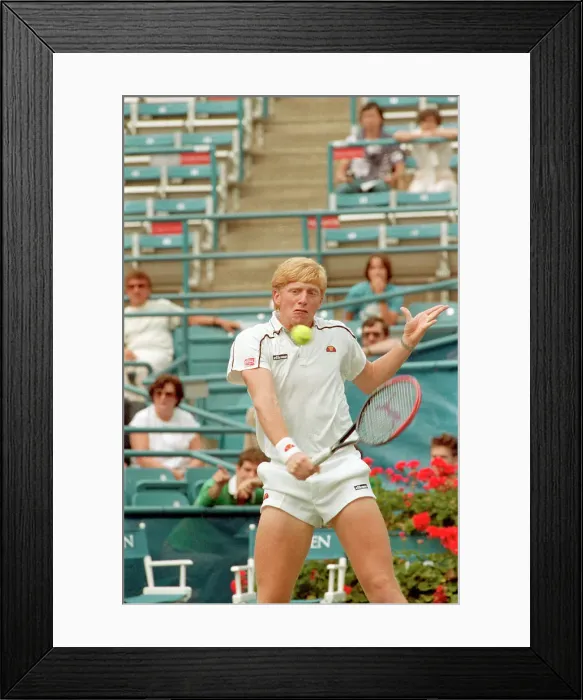 Framed Print : Boris Becker Swings at Tennis Ball During U.S. Open Framed Print : Boris Becker Swings at Tennis Ball During U.S. Open