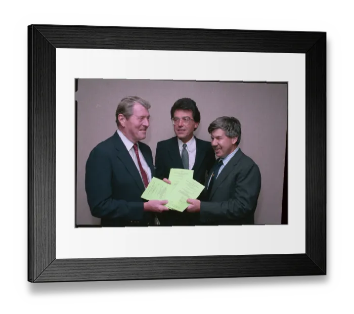 Framed Print : Christian Alfinsen Holding a Legal Brief with Colleagues Framed Print : Christian Alfinsen Holding a Legal Brief with Colleagues
