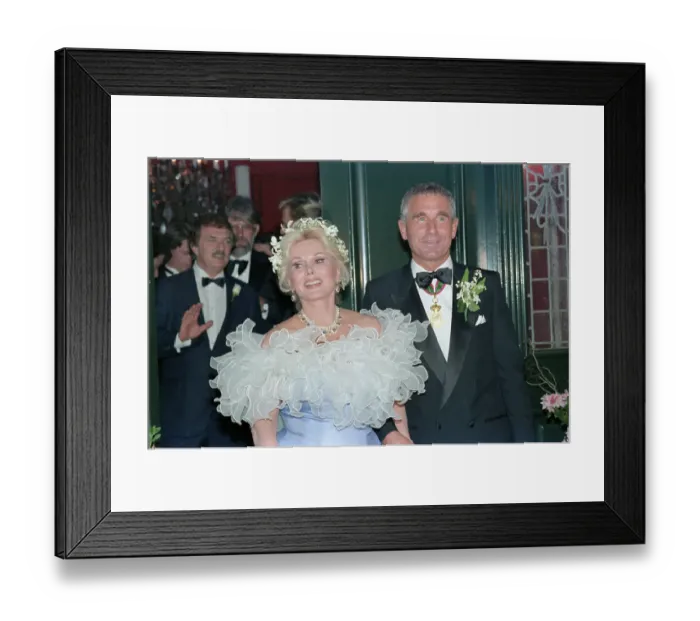 Framed Print : Portrait of Actress Zsa Zsa Gabor with Prince Frederick Von Anhalt