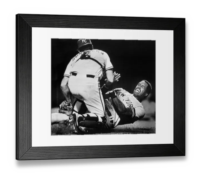 Framed Print : Dave Winfield Sliding into Home with a Grimace