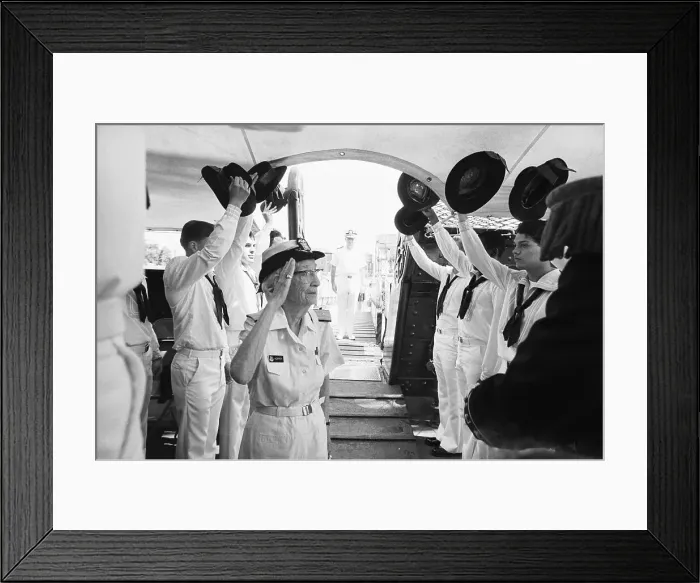 Framed Print : Admiral Grace M. Hopper Saluting Aboard Vessel Framed Print : Admiral Grace M. Hopper Saluting Aboard Vessel