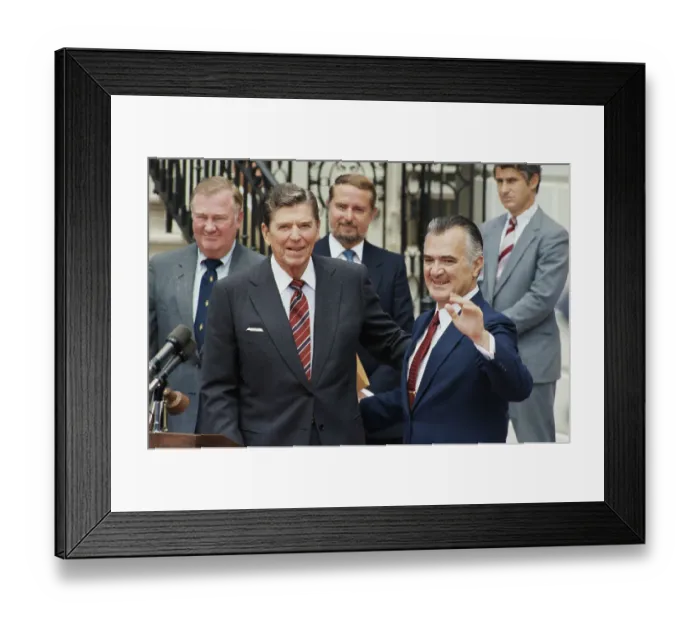 Framed Print : Ronald Reagan with Miguel de la Madrid Framed Print : Ronald Reagan with Miguel de la Madrid