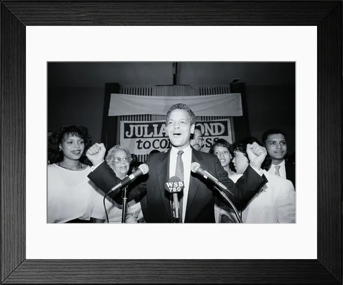 Framed Print : Julian Bond At Microphone, Happy; Smilin Framed Print : Julian Bond At Microphone, Happy; Smilin