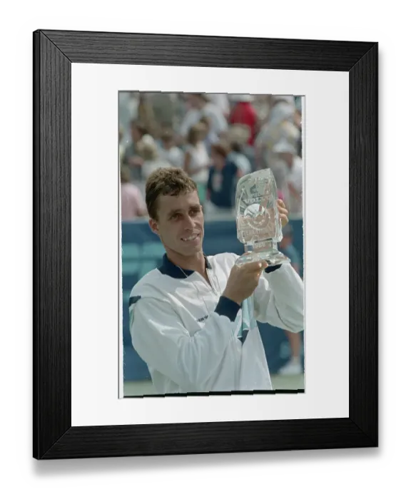 Framed Print : Ivan Lendl Posing with His Tennis Trophy Framed Print : Ivan Lendl Posing with His Tennis Trophy