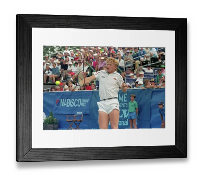 Framed Print : Tennis Player Boris Becker in Action Framed Print : Tennis Player Boris Becker in Action