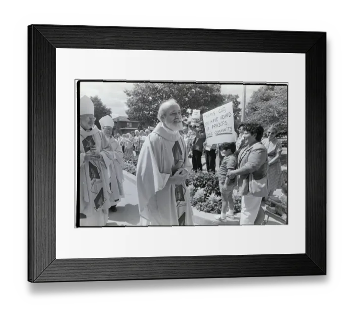Framed Print : Lawrence Jenco Walking Past Supporters Framed Print : Lawrence Jenco Walking Past Supporters