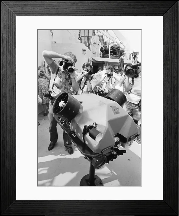 Framed Print : Photographers Gathered Around Robotic Camera Framed Print : Photographers Gathered Around Robotic Camera
