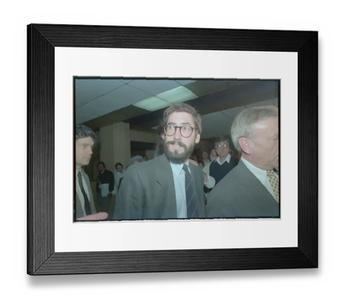 Framed Print : John Landis Arriving in Court