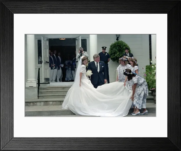 Framed Print : Senator Edward Kennedy with Caroline Kennedy Arriving for Her Wedding Framed Print : Senator Edward Kennedy with Caroline Kennedy Arriving for Her Wedding