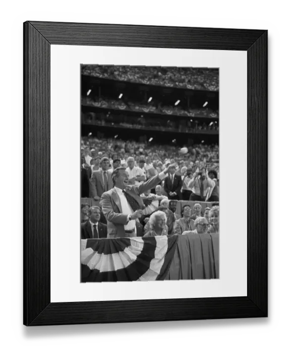 Framed Print : George Bush Throwing a Baseball Framed Print : George Bush Throwing a Baseball