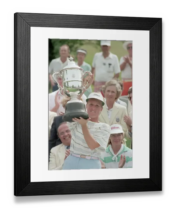 Framed Print : Jane Geddes Holds Golf Trophy Aloft Framed Print : Jane Geddes Holds Golf Trophy Aloft