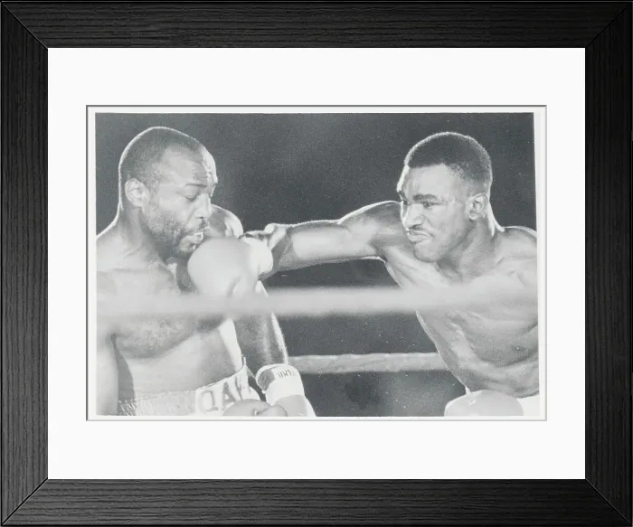 Framed Print : Holyfield Delivering Jaw Punch Framed Print : Holyfield Delivering Jaw Punch