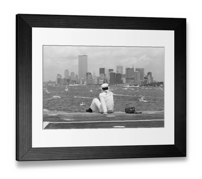 Framed Print : Navy Sailor On Deck Of Aircraft Carrier