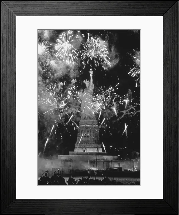 Framed Print : Fireworks at Statue of Liberty Framed Print : Fireworks at Statue of Liberty