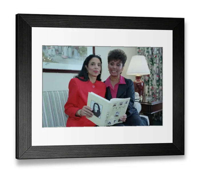 Framed Print : Lena Horne and Daughter Gail Buckley Reading Book