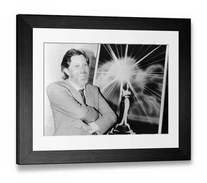 Framed Print : David Puttnam With Columbia Pictures Logo Framed Print : David Puttnam With Columbia Pictures Logo