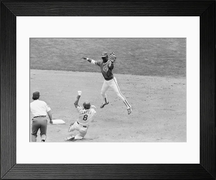 Framed Print : Gary Carter Steals Second Base