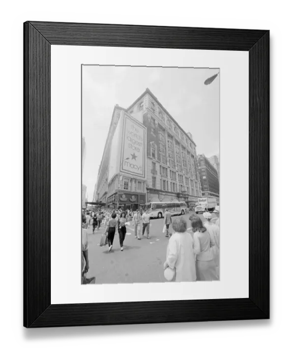 Framed Print : Macy's with Huge Banner in Manhattan Framed Print : Macy's with Huge Banner in Manhattan