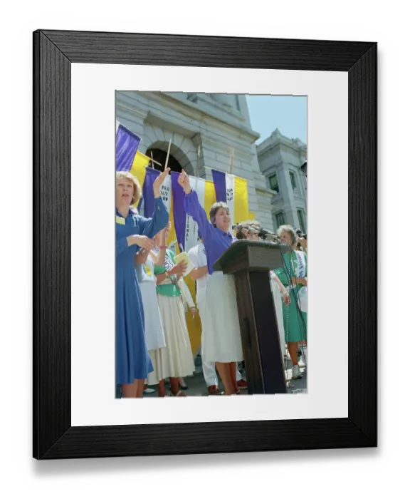 Framed Print : Ellie Smeal Raising Fist in Air Framed Print : Ellie Smeal Raising Fist in Air