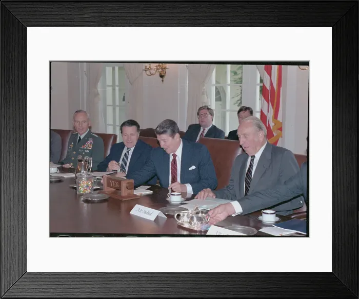 Framed Print : Ronald Reagan with other Political Leaders Framed Print : Ronald Reagan with other Political Leaders