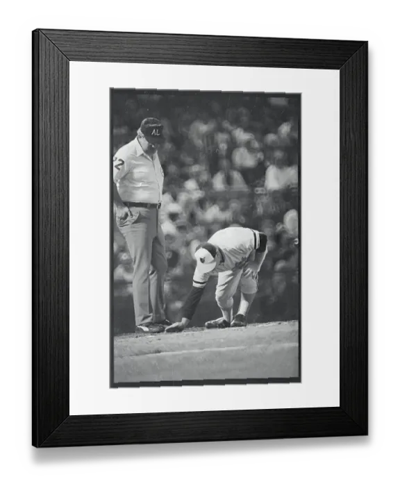 Framed Print : Earl Weaver Covering Home Plate with Dirt Framed Print : Earl Weaver Covering Home Plate with Dirt