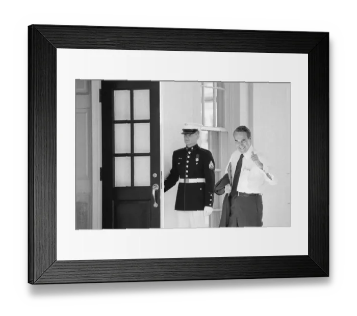 Framed Print : Bob Dole Goes For Vote On Contras