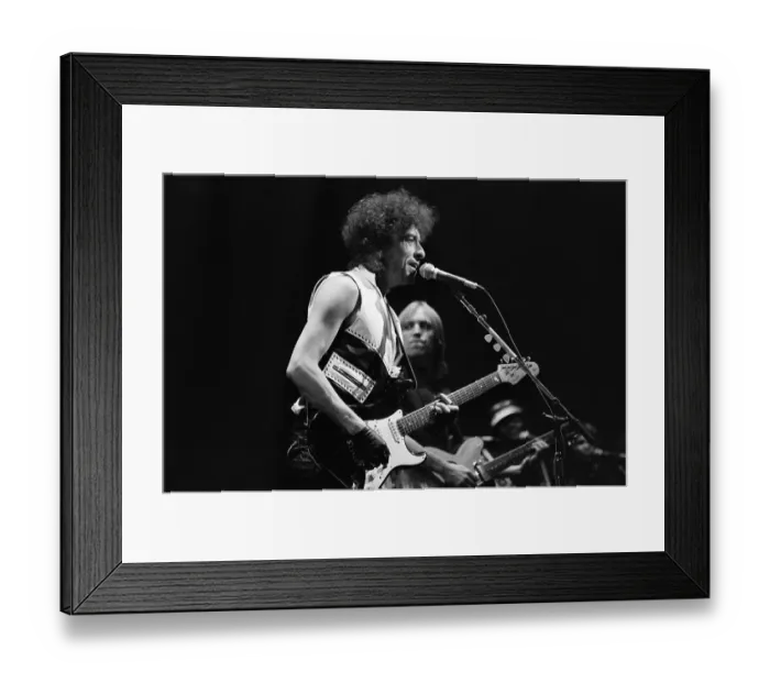 Framed Print : Bob Dylan at Microphone Performing Framed Print : Bob Dylan at Microphone Performing