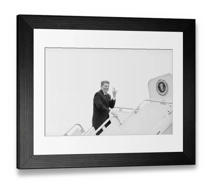 Framed Print : Ronald Reagan with Fingers Crossed Framed Print : Ronald Reagan with Fingers Crossed