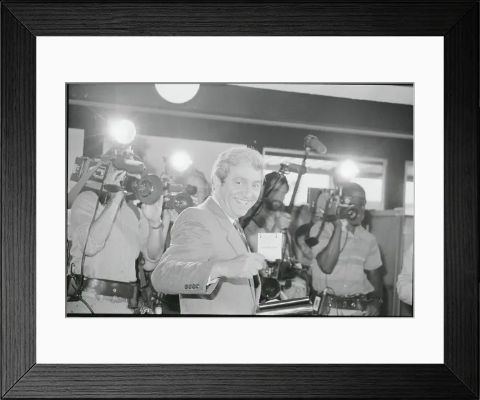 Framed Print : Bruce Herschenson Displaying Ballot Stub Framed Print : Bruce Herschenson Displaying Ballot Stub