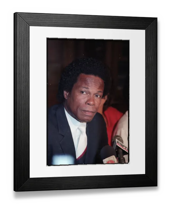 Framed Print : Rod Carew At Microphones; Press Conferen Framed Print : Rod Carew At Microphones; Press Conferen