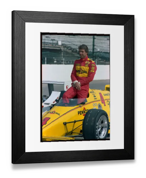 Framed Print : A. J. Foyt Leaning on Car Framed Print : A. J. Foyt Leaning on Car