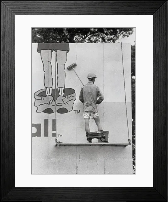 Framed Print : Falling Pants Billboard