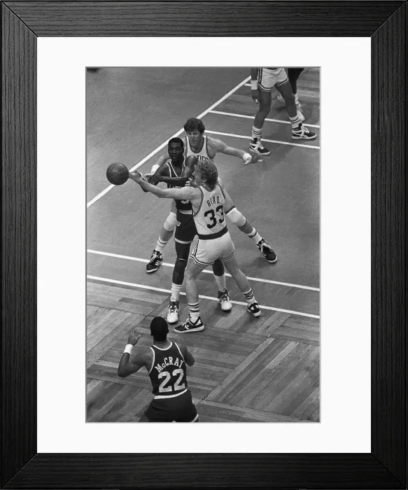 Framed Print : Boston Celtics Surrounding Akeem Olajuwon Framed Print : Boston Celtics Surrounding Akeem Olajuwon