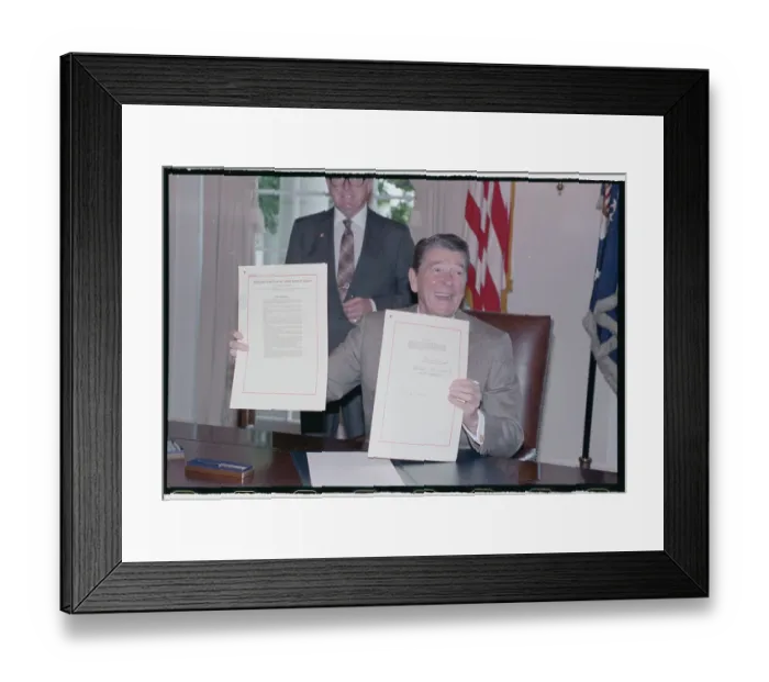 Framed Print : Ronald Reagan Issuing Proclamation