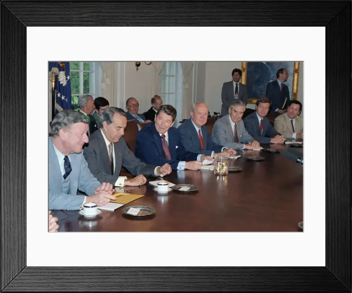 Framed Print : Ronald Reagan Meeting with Senators Framed Print : Ronald Reagan Meeting with Senators