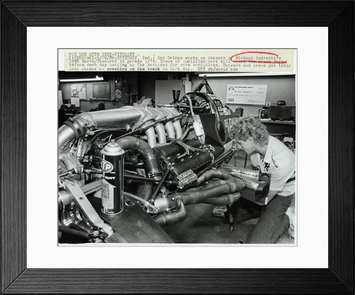 Framed Print : Dan Drinan Working on Andretti's Car Framed Print : Dan Drinan Working on Andretti's Car