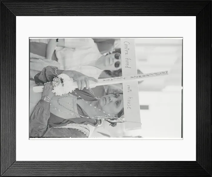 Framed Print : Rally Goers with crosses for Central American Unrests Framed Print : Rally Goers with crosses for Central American Unrests