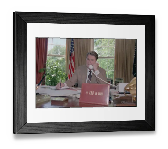 Framed Print : Ronald Reagan Speaking on Phone Framed Print : Ronald Reagan Speaking on Phone
