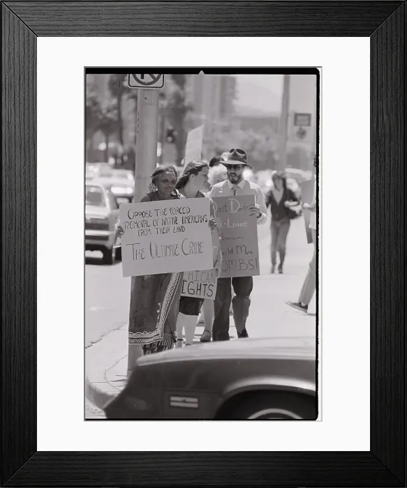 Framed Print : Demonstrators on Phoenix Intersection Framed Print : Demonstrators on Phoenix Intersection