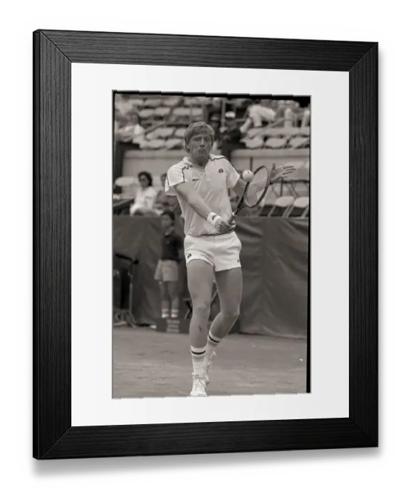 Framed Print : Boris Becker Straining to Hit Ball Framed Print : Boris Becker Straining to Hit Ball