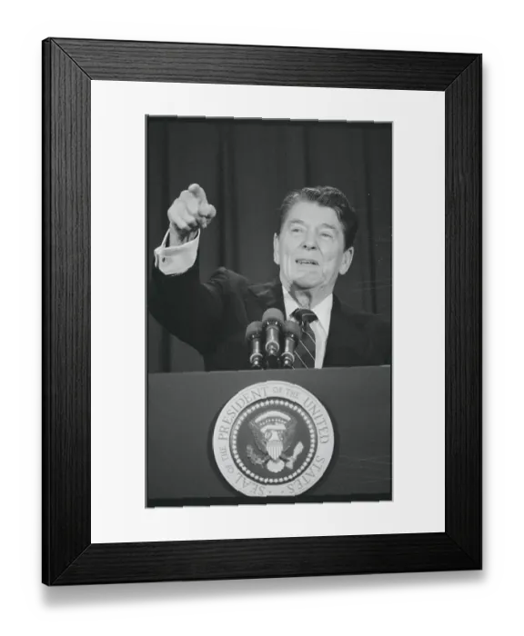 Framed Print : Ronald Reagan Pointing His Finger Framed Print : Ronald Reagan Pointing His Finger