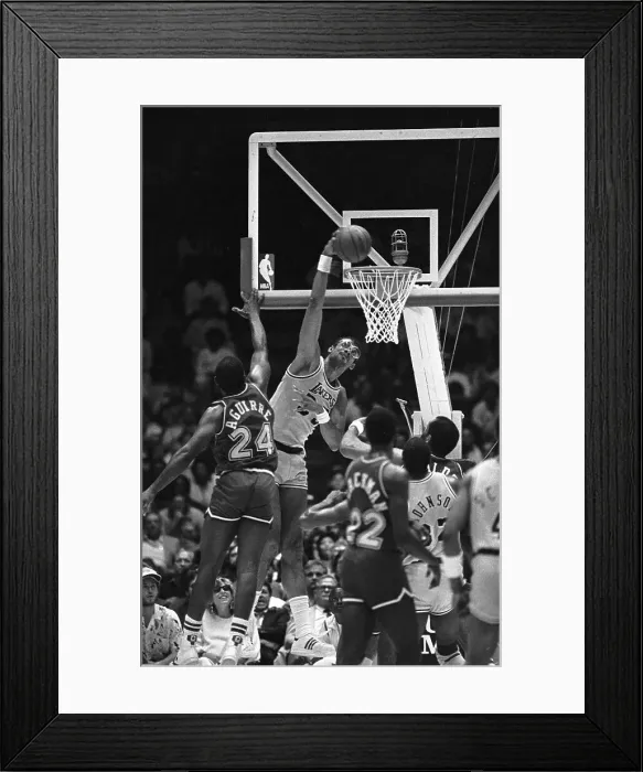 Framed Print : Lakers Abdul-Jabbar Slam Dunking Framed Print : Lakers Abdul-Jabbar Slam Dunking