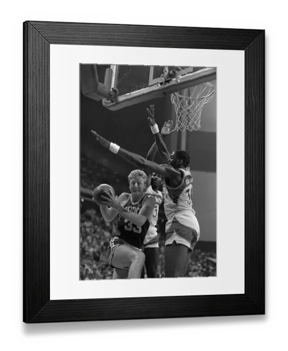 Framed Print : Atlanta Hawks Double Teaming Larry Bird Framed Print : Atlanta Hawks Double Teaming Larry Bird