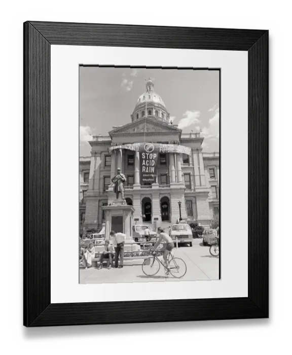 Framed Print : Acid Rain Banner On State Capitol Bldg Framed Print : Acid Rain Banner On State Capitol Bldg
