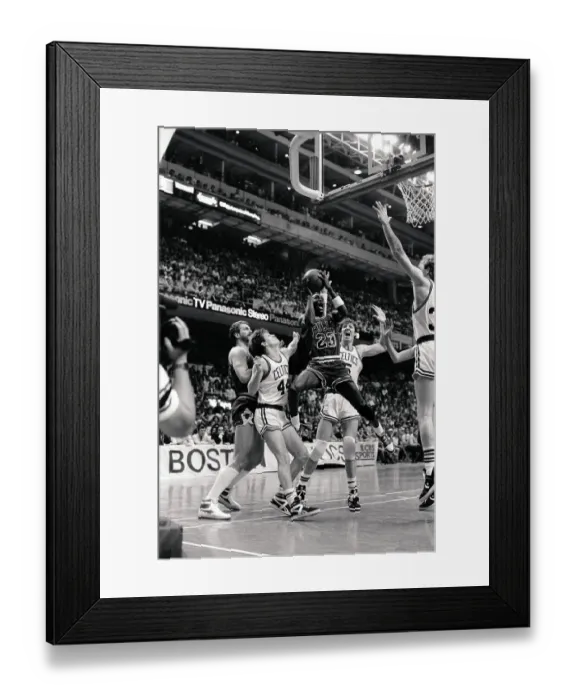 Framed Print : Michael Jordan Scoring Against Boston Celtics Framed Print : Michael Jordan Scoring Against Boston Celtics
