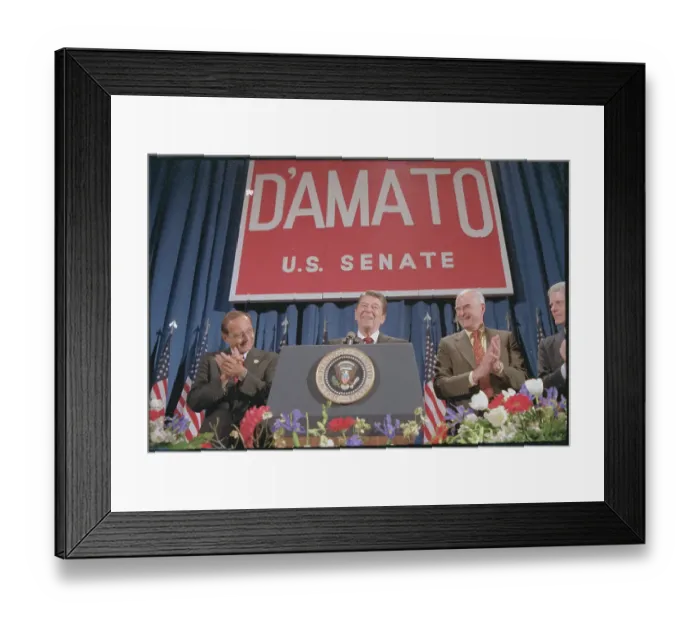 Framed Print : Ronald Reagan and Alfonse D'Amato Framed Print : Ronald Reagan and Alfonse D'Amato