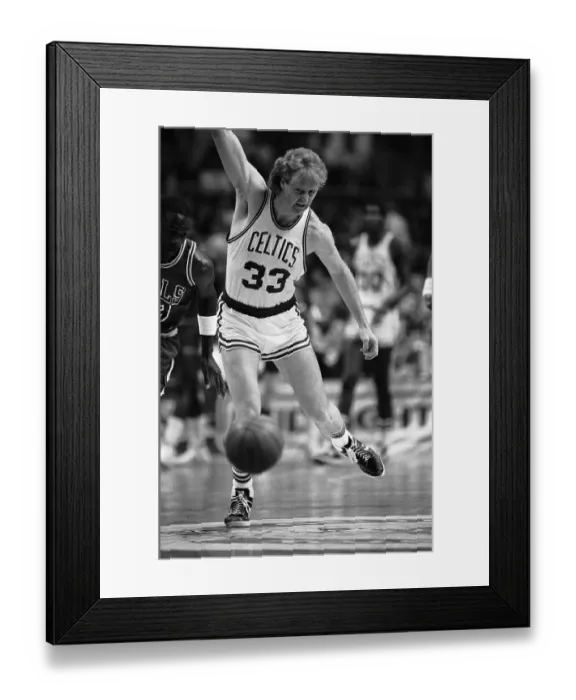 Framed Print : Michael Jordan and Larry Bird Chase After Ball Framed Print : Michael Jordan and Larry Bird Chase After Ball
