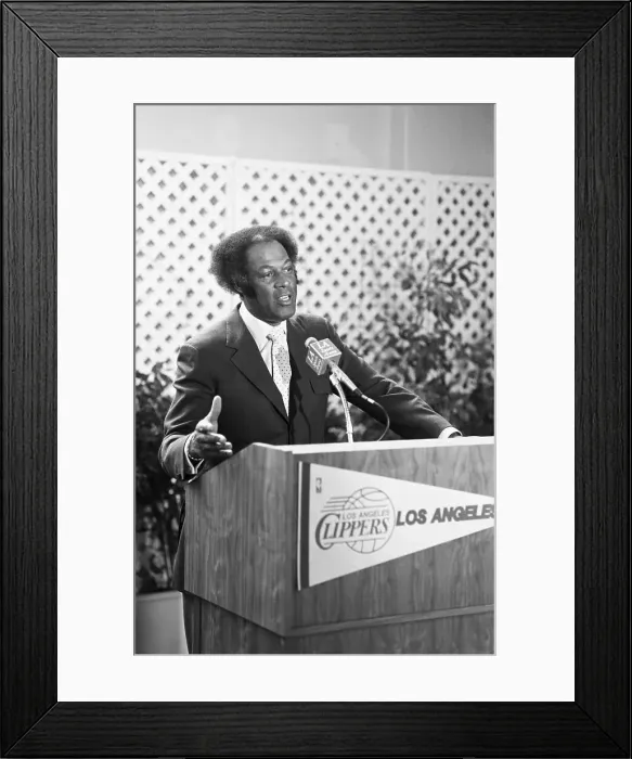Framed Print : Elgin Baylor Speaking at Press Conference Framed Print : Elgin Baylor Speaking at Press Conference