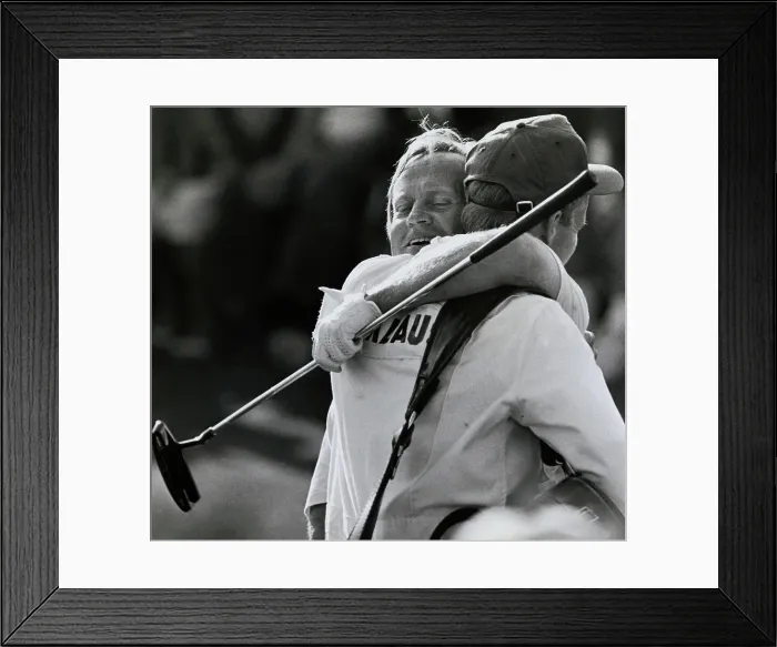 Framed Print : Jack Nicklaus Hugging His Son Framed Print : Jack Nicklaus Hugging His Son